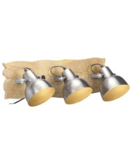 Lampe murale industrielle Argenté 68x23 cm E27 Bois de manguier | Mobilier & Déco