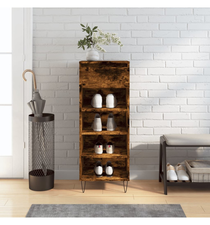 Armoire à chaussures Chêne fumé 40x36x105 cm Bois d'ingénierie | Mobilier & Déco