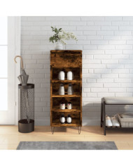 Armoire à chaussures Chêne fumé 40x36x105 cm Bois d'ingénierie | Mobilier & Déco