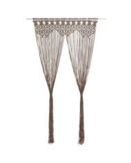Rideau en macramé Taupe 140x240 cm Coton | Mobilier & Déco