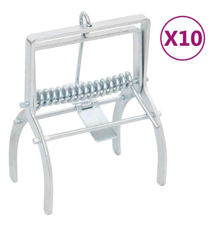 Pièges à taupes 10 pcs Argenté Acier galvanisé | Mobilier & Déco