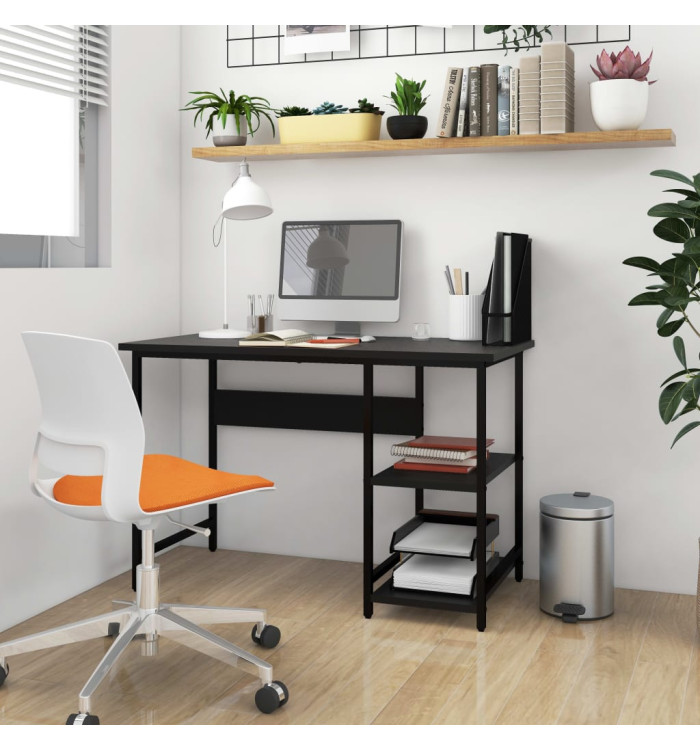 Bureau d'ordinateur Noir 105x55x72 cm MDF et métal | Mobilier & Déco