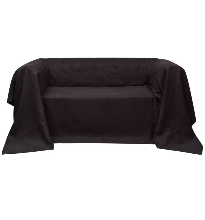 Housse de canapé Micro-suède Marron 270x350 cm | Mobilier & Déco