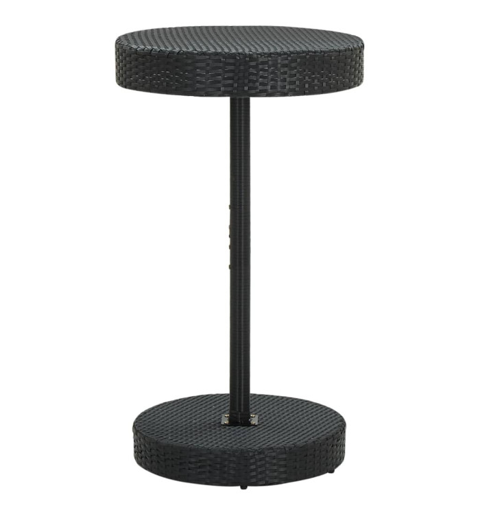 Table de jardin Noir 60,5x106 cm Résine tressée | Mobilier & Déco
