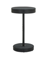 Table de jardin Noir 60,5x106 cm Résine tressée | Mobilier & Déco