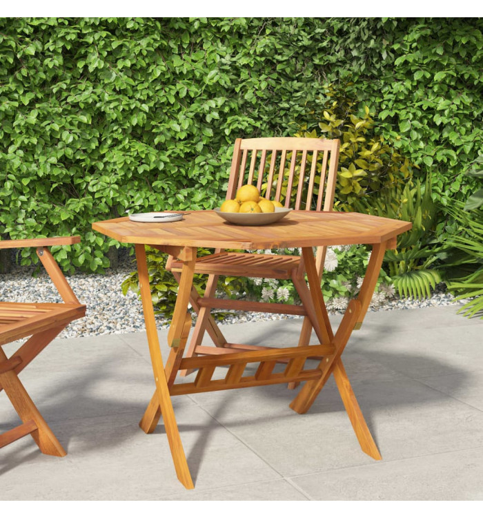 Table pliable de jardin 90x75 cm Bois d'acacia solide | Mobilier & Déco