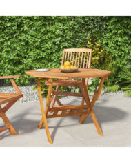 Table pliable de jardin 90x75 cm Bois d'acacia solide | Mobilier & Déco