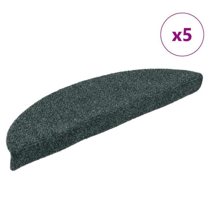 Tapis autoadhésifs de marches 5 pcs Vert 56x17x3 cm Aiguilleté | Mobilier & Déco