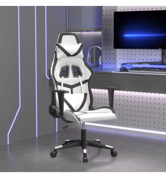 Chaise de jeu Blanc et noir Similicuir | Mobilier & Déco