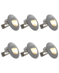 Appliques murales LED d'extérieur 6 pcs 5 W Argenté Rond | Mobilier & Déco