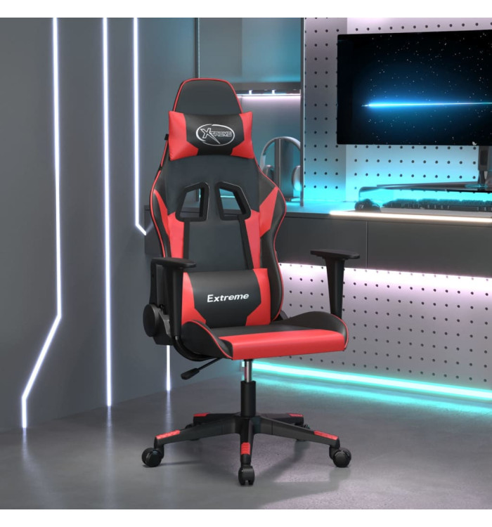 Chaise de jeu Noir et rouge Similicuir | Mobilier & Déco