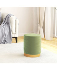 Tabouret de rangement rond Vert moutarde Velours | Mobilier & Déco