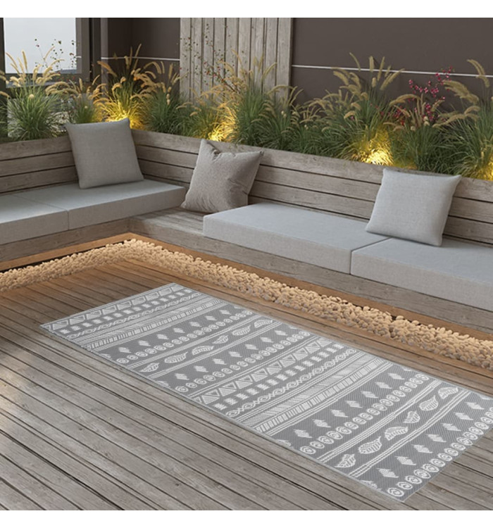 Tapis d'extérieur ARAKIL Gris 80x150 cm PP | Mobilier & Déco