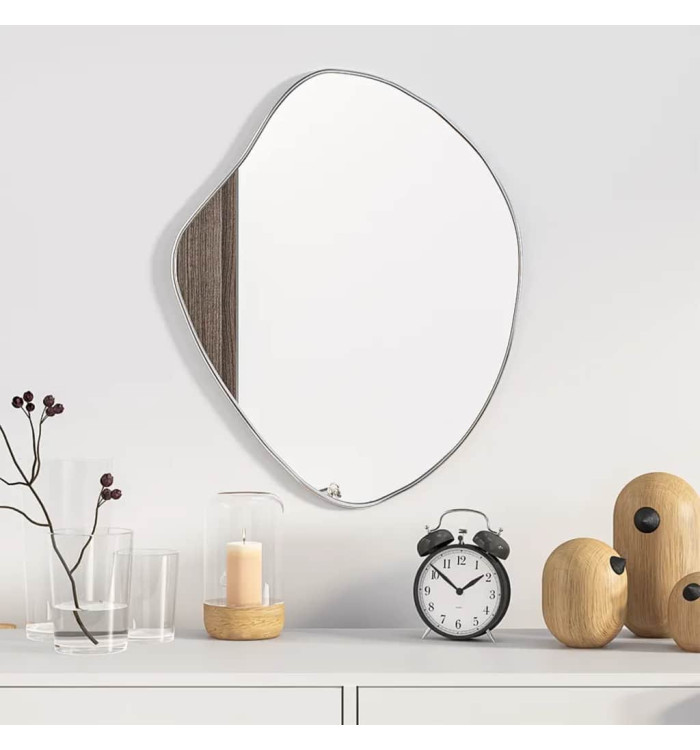 Miroir mural Argenté 50x40 cm | Mobilier & Déco