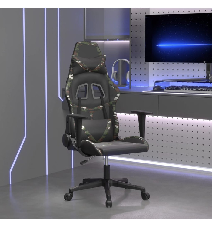 Chaise de jeu de massage Noir et camouflage Similicuir | Mobilier & Déco