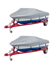 Housses de bateau 2 pcs Gris Longueur 610-671 cm Largeur 254 cm | Mobilier & Déco