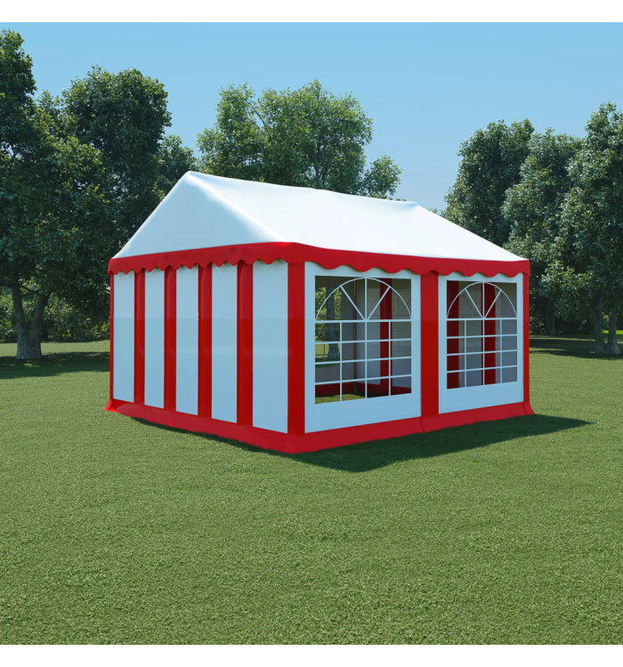Couverture de chapiteau 4x4 m Rouge et blanc | Mobilier & Déco
