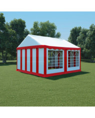 Couverture de chapiteau 4x4 m Rouge et blanc | Mobilier & Déco