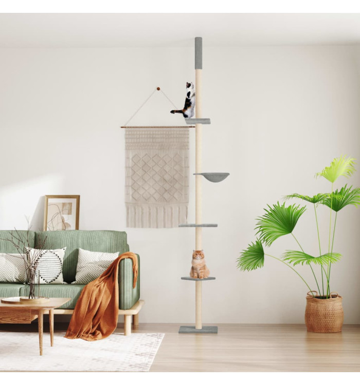 Arbre à chat du sol au plafond Gris clair 263,5-289,5 cm | Mobilier & Déco