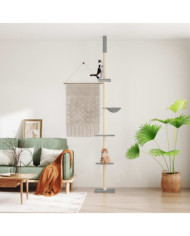 Arbre à chat du sol au plafond Gris clair 263,5-289,5 cm | Mobilier & Déco