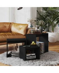 Tables gigognes 3 pcs Noir Aggloméré | Mobilier & Déco