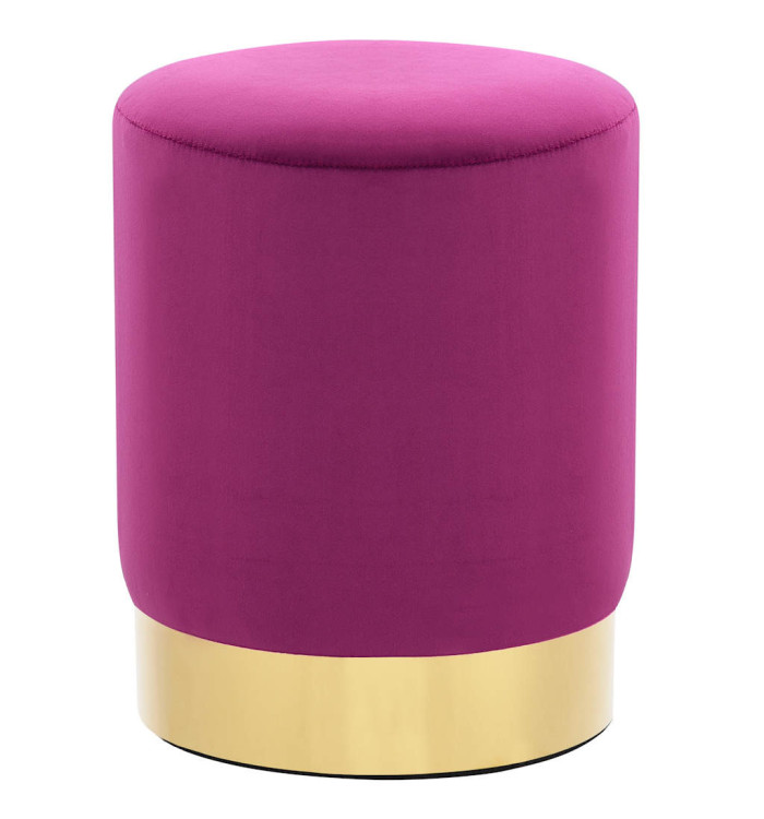 Tabouret Violet et doré Velours | Mobilier & Déco