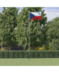 Drapeau tchèque et mât 6,23 m Aluminium | Mobilier & Déco