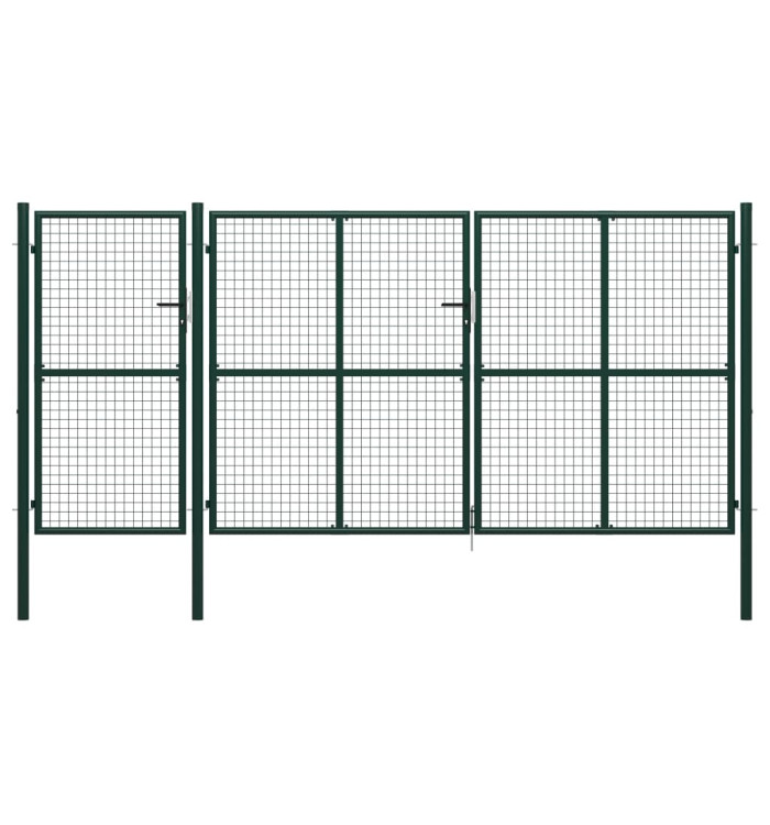 Portail de jardin Acier 400 x 200 cm Vert | Mobilier & Déco