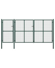 Portail de jardin Acier 400 x 200 cm Vert | Mobilier & Déco