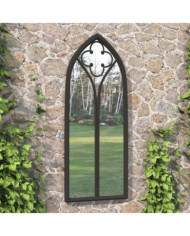 Miroir de jardin Noir 100x45 cm Fer pour utilisation extérieure | Mobilier & Déco