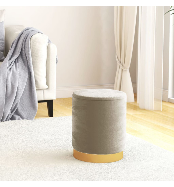 Tabouret de rangement rond Gris foncé Velours | Mobilier & Déco