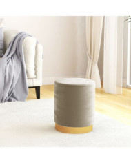 Tabouret de rangement rond Gris foncé Velours | Mobilier & Déco
