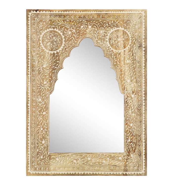 Miroir peint à la main 40x55 cm Bois de manguier solide | Mobilier & Déco