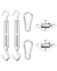 Kit de montage de voile d'ombrage 6 pcs Acier inoxydable | Mobilier & Déco