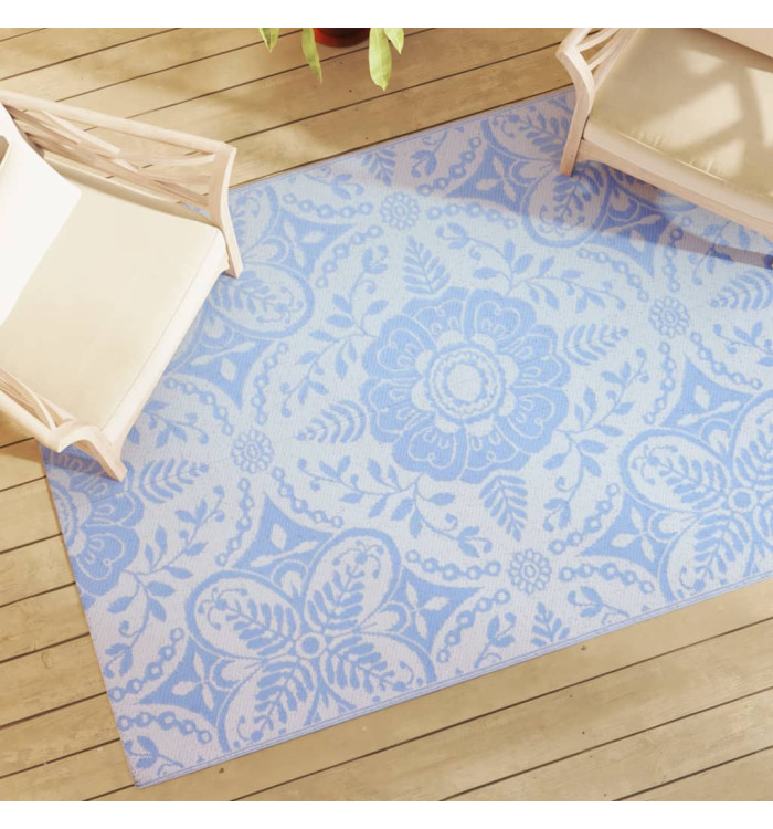 Tapis d'extérieur ARAKIL bleu azuré 140x200 cm PP | Mobilier & Déco