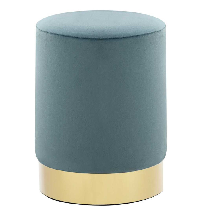 Tabouret Bleu clair et doré Velours | Mobilier & Déco