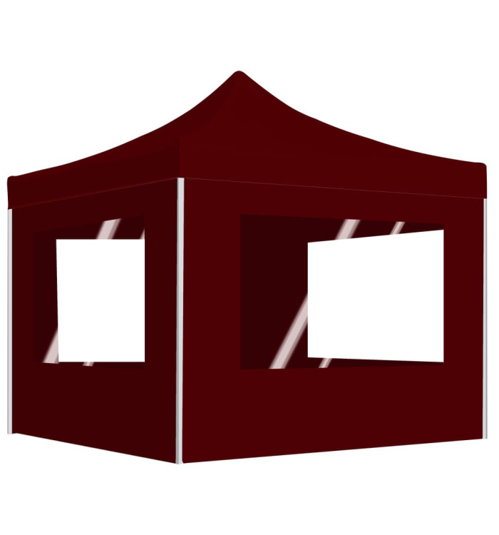 Tente de réception pliable avec parois Aluminium 3x3 m Bordeaux | Mobilier & Déco