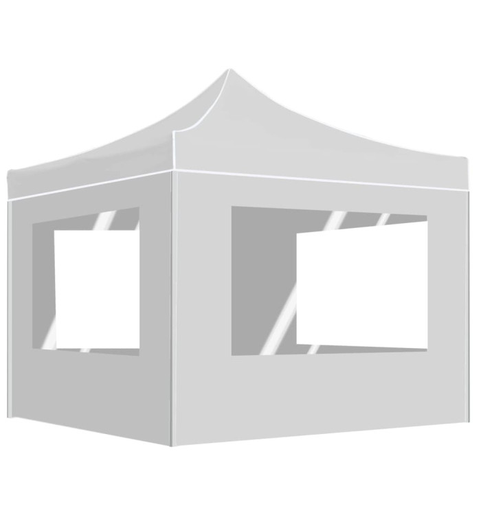 Tente de réception pliable avec parois Aluminium 2x2 m Blanc | Mobilier & Déco