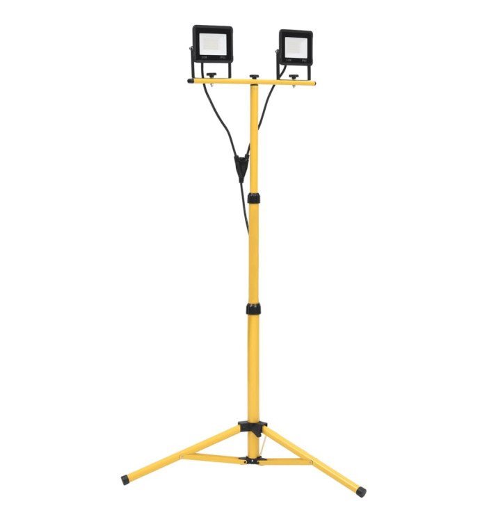 Projecteur à LED avec trépied 2x50 W Blanc chaud | Mobilier & Déco