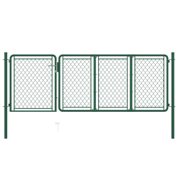 Portail de jardin Acier 100x350 cm Vert | Mobilier & Déco