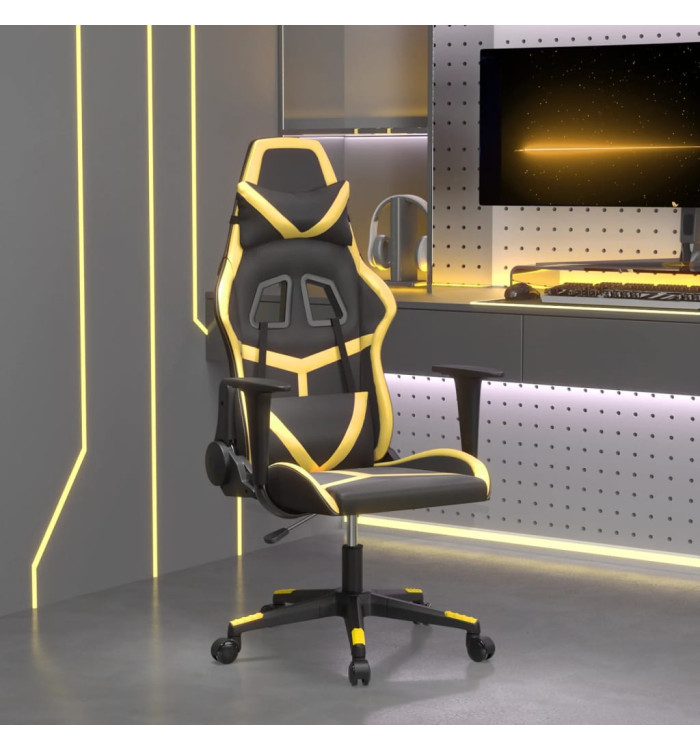 Chaise de jeu de massage Noir et doré Similicuir | Mobilier & Déco