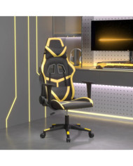 Chaise de jeu de massage Noir et doré Similicuir | Mobilier & Déco