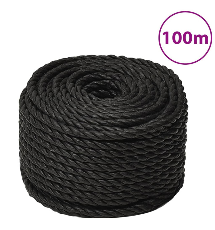 Corde de travail Noir 24 mm 100 m polypropylène | Mobilier & Déco