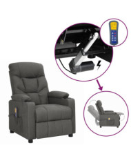 Fauteuil de massage inclinable Gris foncé Tissu | Mobilier & Déco