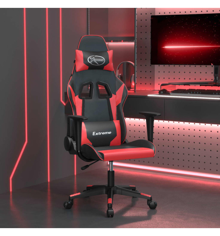 Chaise de jeu de massage Noir et rouge Similicuir | Mobilier & Déco