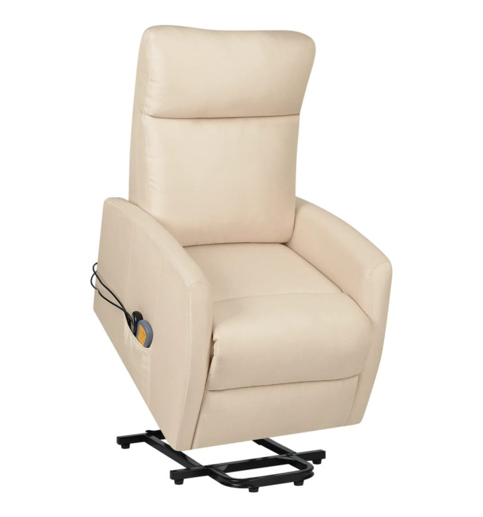 Fauteuil de massage Crème Tissu | Mobilier & Déco