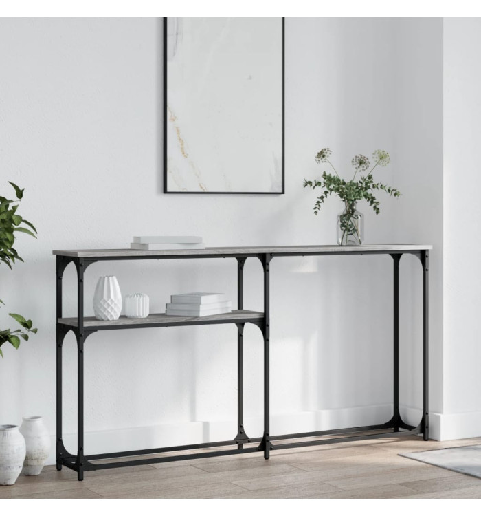 Table console sonoma gris 145x22,5x75 cm bois d'ingénierie | Mobilier & Déco