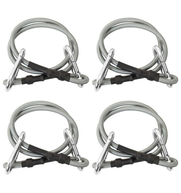 Cordes avec mousqueton 4 pcs Caoutchouc | Mobilier & Déco