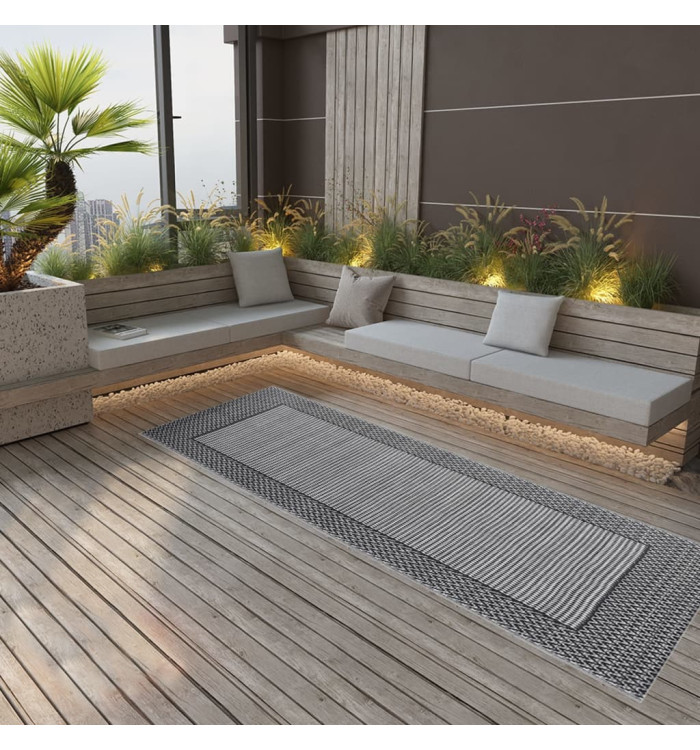 Tapis d'extérieur ARAKIL Noir 80x250 cm PP | Mobilier & Déco