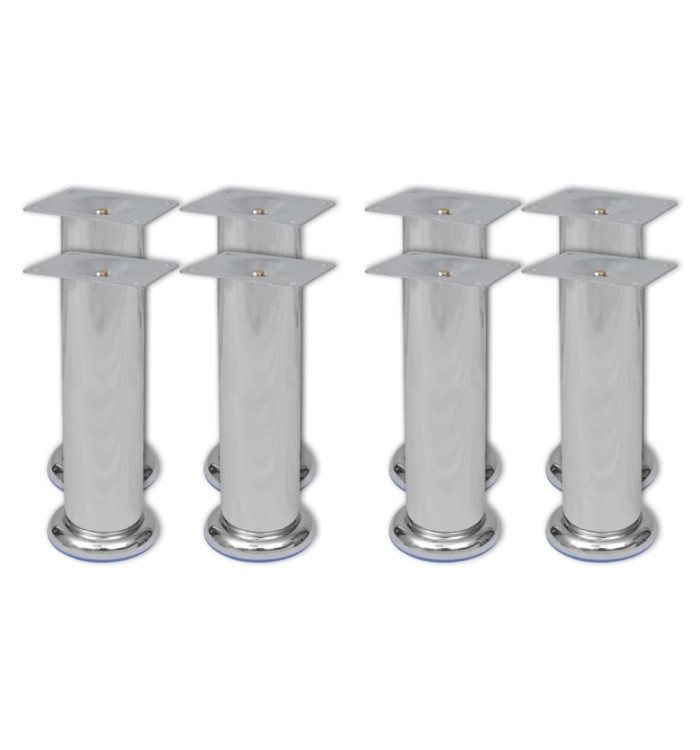 Pieds ronds de canapé 8 pcs Chrome 180 mm | Mobilier & Déco